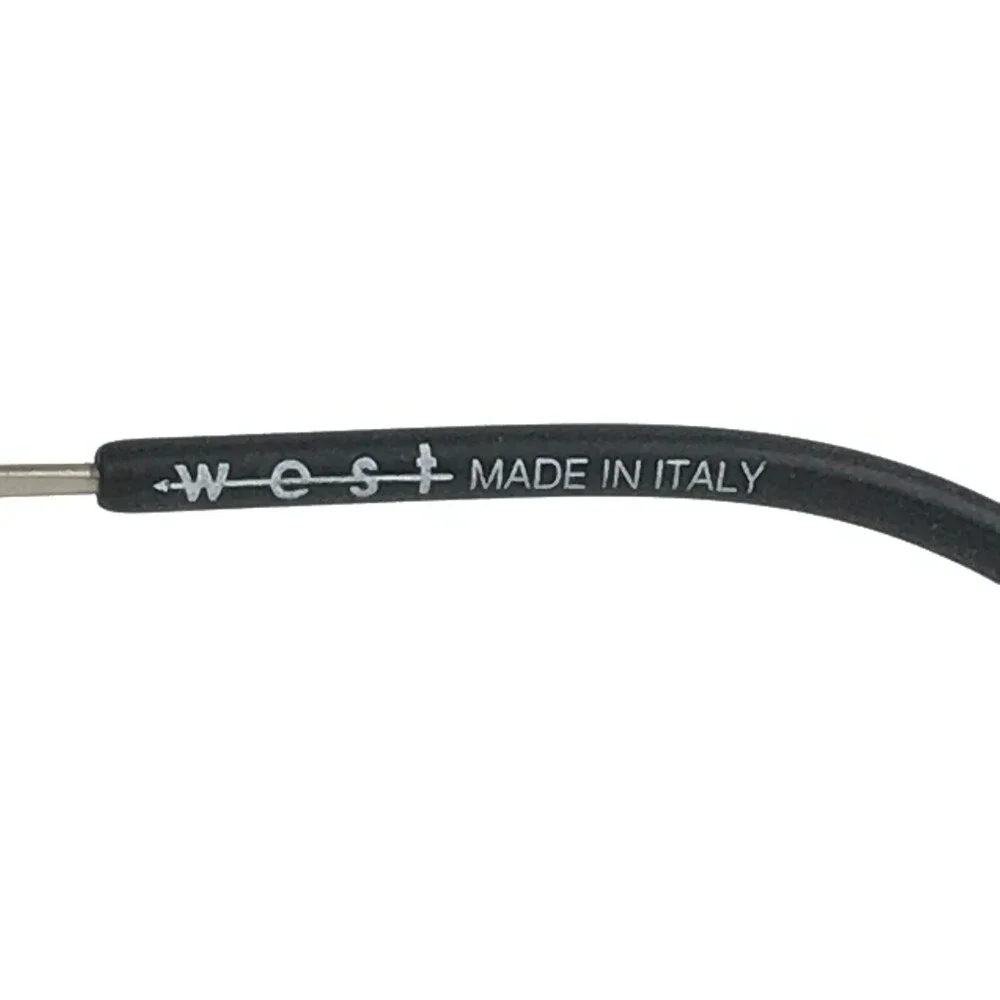 West Italy 99929 C.1 Eyeglasses Frames Black Silver Round Full Rim 49-18-145